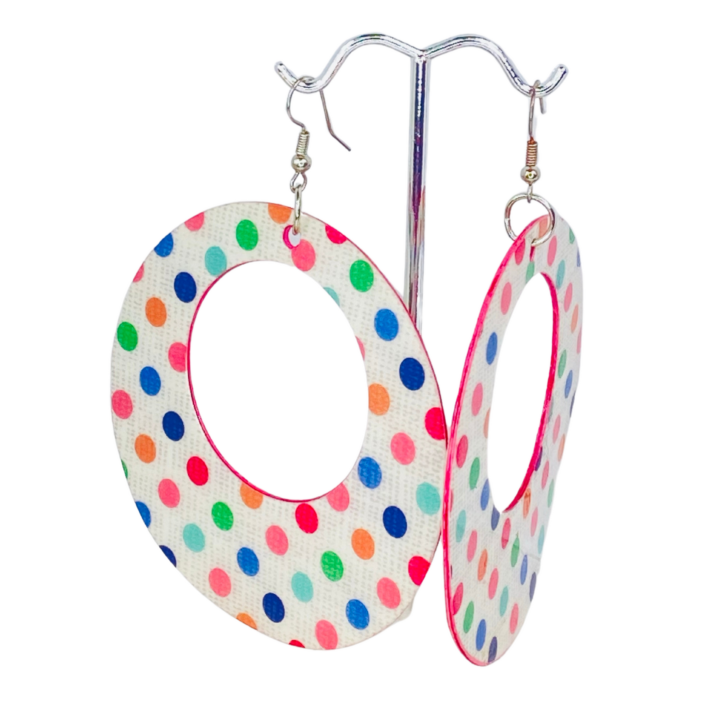 Color Pop Polka Dot Hoops