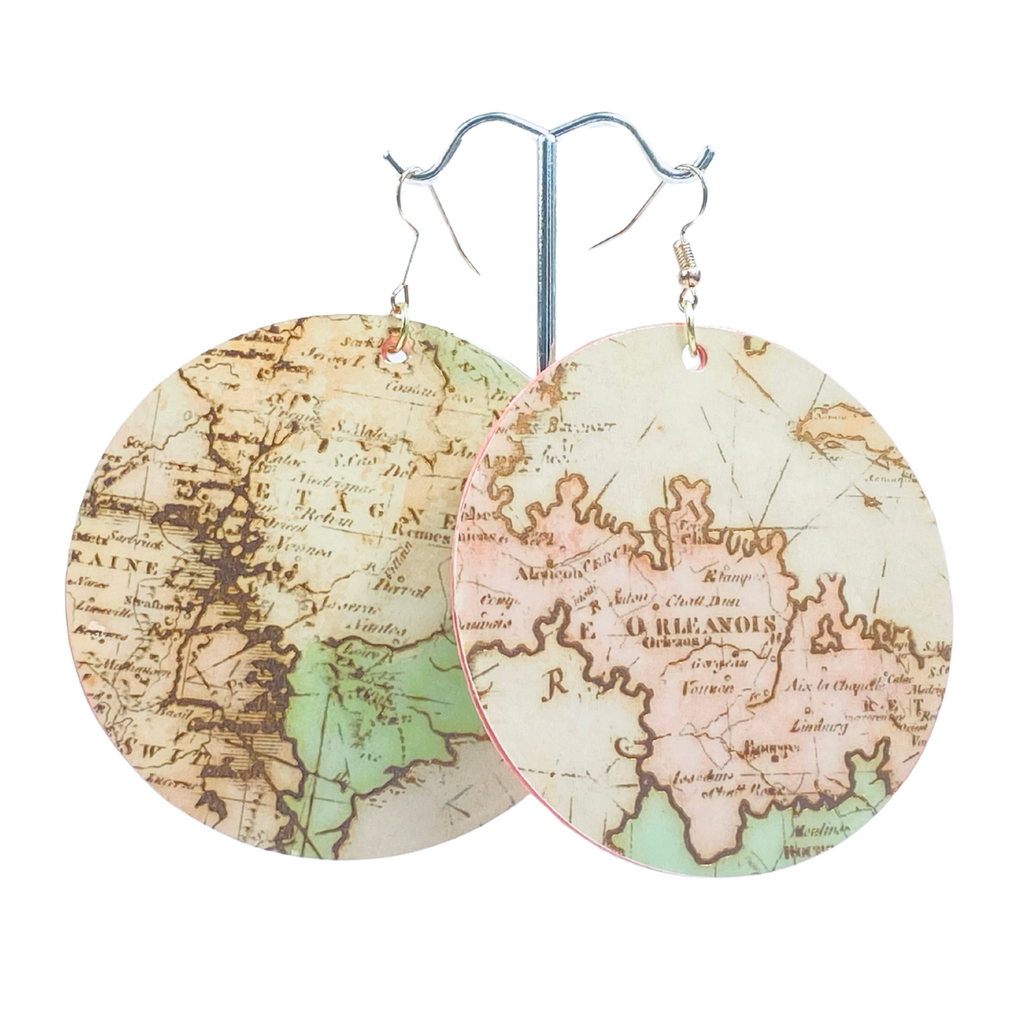 Vintage Map Hoops