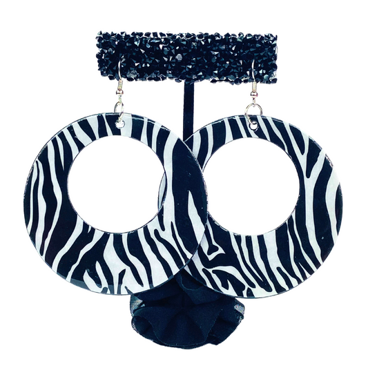 Zebra Print Hoops