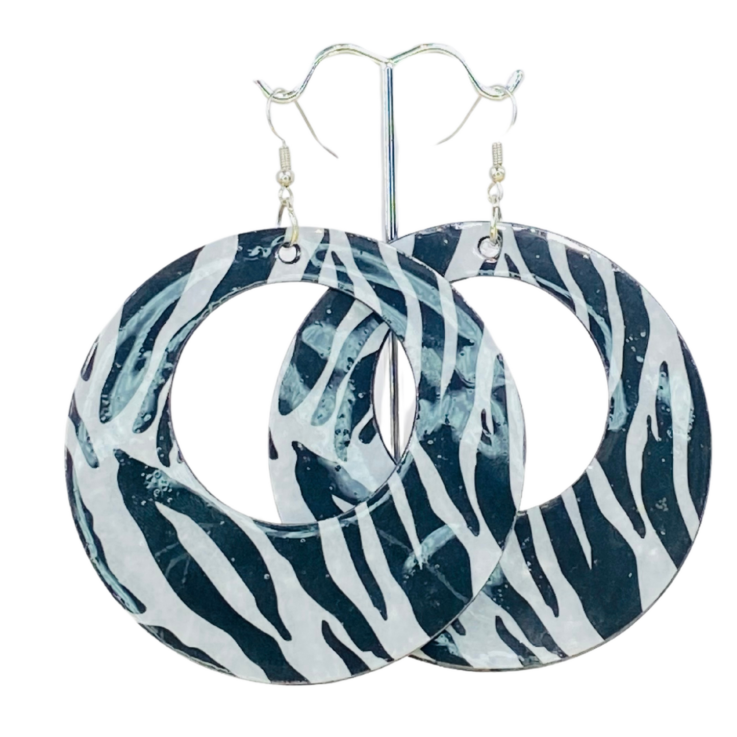 Zebra Print Hoops