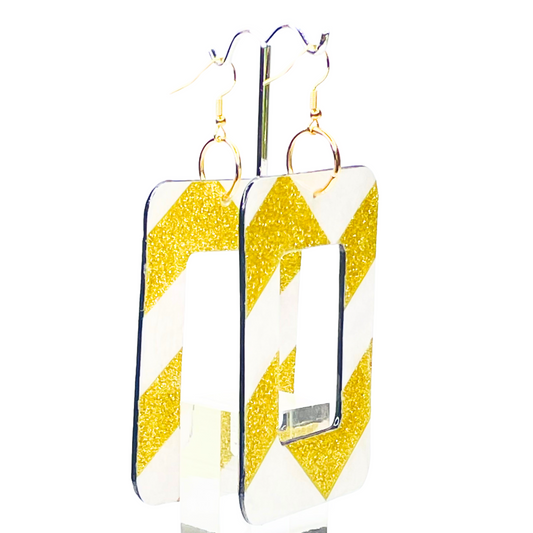 Golden Chevron Hoops