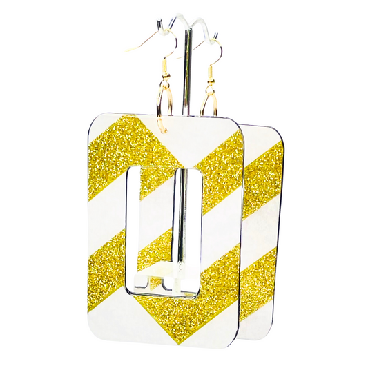 Golden Chevron Hoops