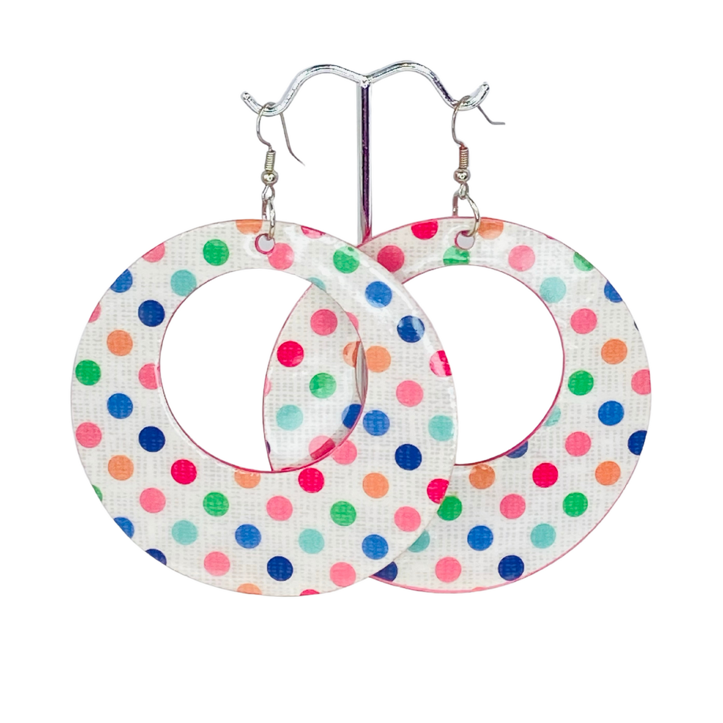 Color Pop Polka Dot Hoops