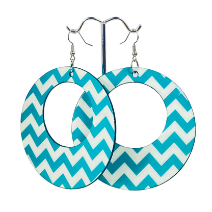 Teal Chevron Hoops