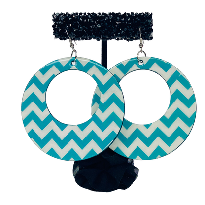 Teal Chevron Hoops