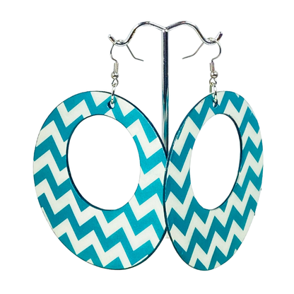 Teal Chevron Hoops