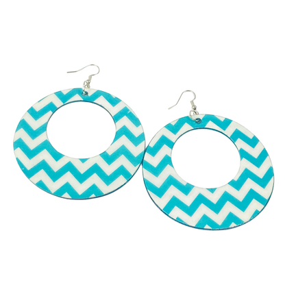 Teal Chevron Hoops