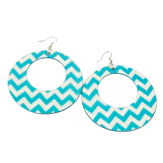 Teal Chevron Hoops