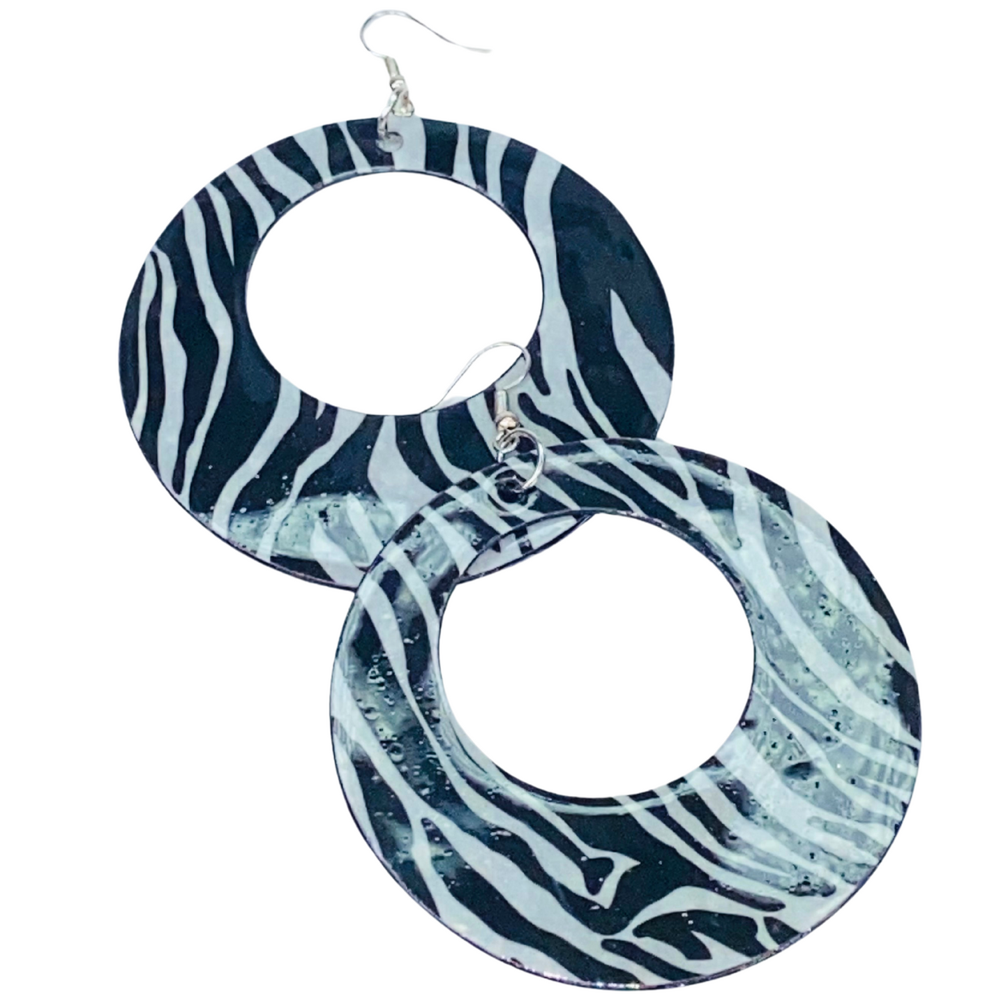 Zebra Print Hoops
